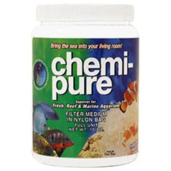 Boyd Chemi-Pure — 10 oz tub of the original activated carbon and ion-exchange resin blend, packed in a nylon bag. Manufacturer product photo.