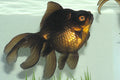 Domestic Black Moor Goldfish (Carassius auratus)
